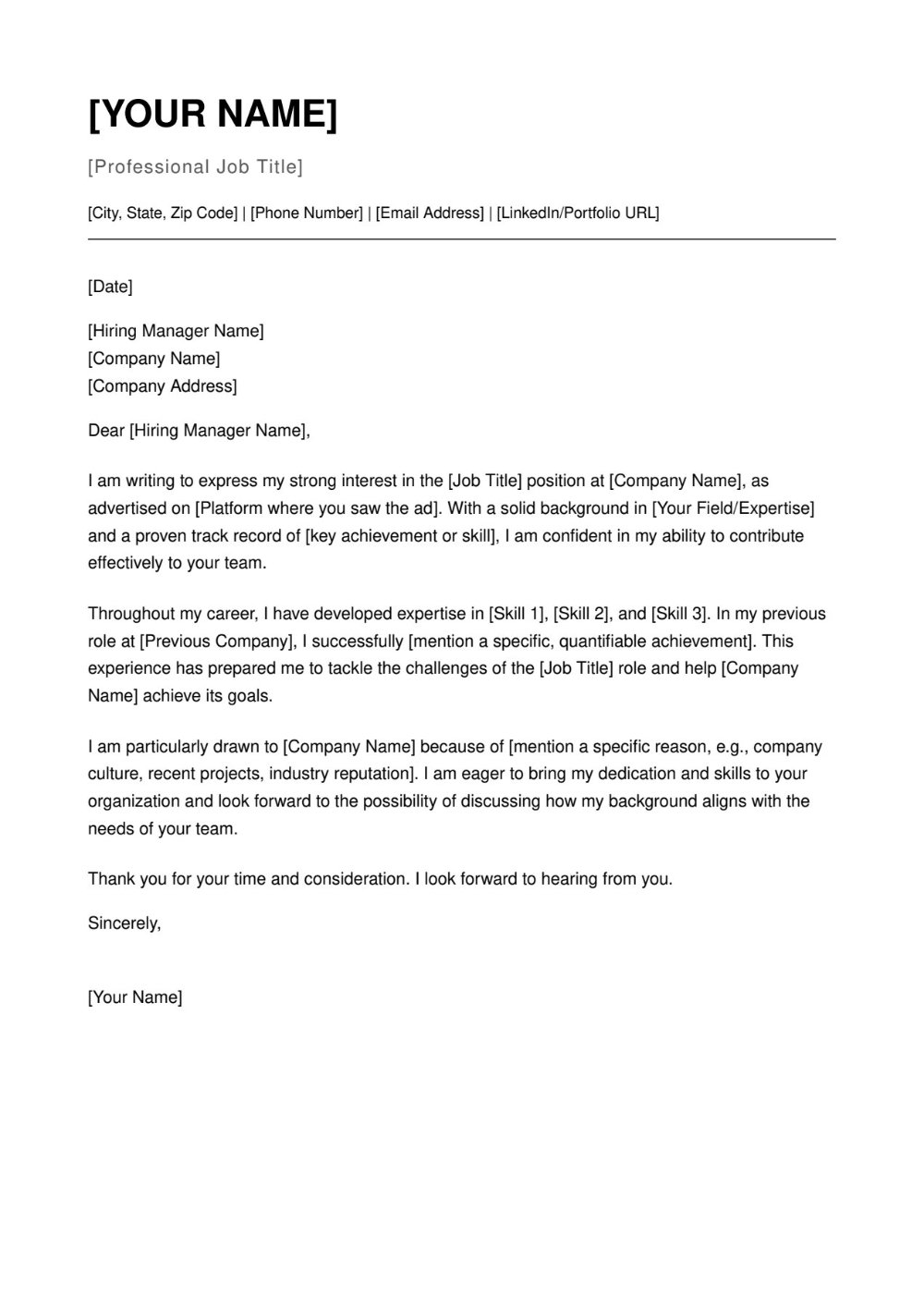 Cover Letter Writing